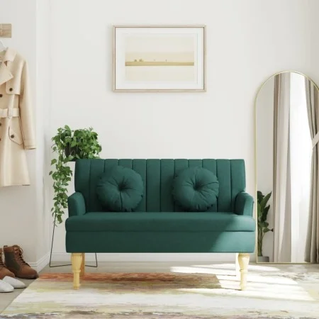 Bench with cushions dark green fabric 113x64.5x75.5 cm by , Banks - Ref: Foro24-372134, Price: 185,65 €, Discount: %