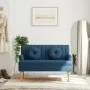 Bench with blue fabric cushions 113x64.5x75.5 cm by , Banks - Ref: Foro24-372136, Price: 178,00 €, Discount: %