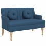 Banco con cojines tela azul 113x64,5x75,5 cm de , Bancos - Ref: Foro24-372136, Precio: 167,84 €, Descuento: %