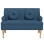 Bench with blue fabric cushions 113x64.5x75.5 cm by , Banks - Ref: Foro24-372136, Price: 178,00 €, Discount: %