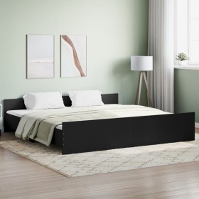 Bettgestell mit Kopf- und Fußteil schwarz 180x200 cm von , Betten und Lattenroste - Ref: Foro24-3203769, Preis: 148,91 €, Rab...