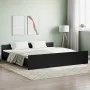 Bed frame with headboard and footboard black 180x200 cm by , Beds and slatted bases - Ref: Foro24-3203769, Price: 154,70 €, D...