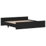Bed frame with headboard and footboard black 180x200 cm by , Beds and slatted bases - Ref: Foro24-3203769, Price: 154,70 €, D...