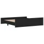 Bed frame with headboard and footboard black 180x200 cm by , Beds and slatted bases - Ref: Foro24-3203769, Price: 154,70 €, D...