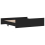 Estructura de cama con cabecero y piecero negro 180x200 cm de , Camas y somieres - Ref: Foro24-3203769, Precio: 153,59 €