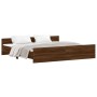 Bed frame with brown oak headboard and footboard 180x200 cm by , Beds and slatted bases - Ref: Foro24-3203774, Price: 170,89 ...