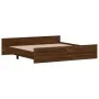 Bed frame with brown oak headboard and footboard 180x200 cm by , Beds and slatted bases - Ref: Foro24-3203774, Price: 176,16 ...