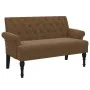 Bench with brown synthetic suede backrest 120x62x75.5 cm by , Banks - Ref: Foro24-372129, Price: 194,60 €, Discount: %