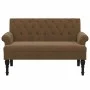 Bench with brown synthetic suede backrest 120x62x75.5 cm by , Banks - Ref: Foro24-372129, Price: 194,60 €, Discount: %