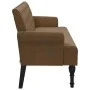 Bench with brown synthetic suede backrest 120x62x75.5 cm by , Banks - Ref: Foro24-372129, Price: 194,60 €, Discount: %
