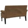 Bank mit brauner Rückenlehne aus synthetischem Wildleder, 120 x 62 x 75,5 cm von , Banken - Ref: Foro24-372129, Preis: 194,60...