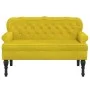 Bank mit gelber Samtrückenlehne 119,5 x 64,5 x 75 cm von , Banken - Ref: Foro24-372162, Preis: 186,21 €, Rabatt: %