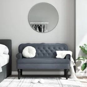 Bench with dark gray velvet backrest 119.5x64.5x75 cm by , Banks - Ref: Foro24-372157, Price: 176,56 €, Discount: %