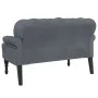 Bench with dark gray velvet backrest 119.5x64.5x75 cm by , Banks - Ref: Foro24-372157, Price: 176,56 €, Discount: %