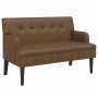 Banco con respaldo ante sintético marrón 112x65,5x75 cm de , Bancos - Ref: Foro24-372155, Precio: 166,62 €, Descuento: %