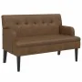 Bench with brown synthetic suede backrest 112x65.5x75 cm by , Banks - Ref: Foro24-372155, Price: 179,41 €, Discount: %