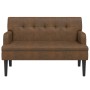 Banco con respaldo ante sintético marrón 112x65,5x75 cm de , Bancos - Ref: Foro24-372155, Precio: 166,62 €, Descuento: %