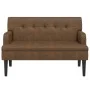 Bench with brown synthetic suede backrest 112x65.5x75 cm by , Banks - Ref: Foro24-372155, Price: 179,41 €, Discount: %