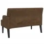 Bench with brown synthetic suede backrest 112x65.5x75 cm by , Banks - Ref: Foro24-372155, Price: 179,41 €, Discount: %