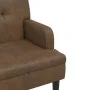Banco con respaldo ante sintético marrón 112x65,5x75 cm de , Bancos - Ref: Foro24-372155, Precio: 179,41 €, Descuento: %