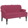 Bank mit Rückenlehne aus rotem Samt, 119,5 x 64,5 x 75 cm von , Banken - Ref: Foro24-372160, Preis: 196,17 €, Rabatt: %
