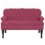 Banco con respaldo terciopelo rojo tinto 119,5x64,5x75 cm de , Bancos - Ref: Foro24-372160, Precio: 197,70 €, Descuento: %