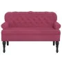 Banco con respaldo terciopelo rojo tinto 119,5x64,5x75 cm de , Bancos - Ref: Foro24-372160, Precio: 192,24 €, Descuento: %