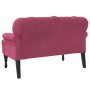 Bank mit Rückenlehne aus rotem Samt, 119,5 x 64,5 x 75 cm von , Banken - Ref: Foro24-372160, Preis: 196,17 €, Rabatt: %