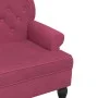 Banco con respaldo terciopelo rojo tinto 119,5x64,5x75 cm de , Bancos - Ref: Foro24-372160, Precio: 192,24 €, Descuento: %