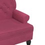 Bank mit Rückenlehne aus rotem Samt, 119,5 x 64,5 x 75 cm von , Banken - Ref: Foro24-372160, Preis: 196,17 €, Rabatt: %