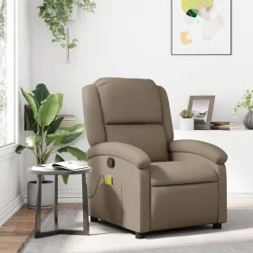 Cappuccino-colored synthetic leather reclining massage chair by , Armchairs - Ref: Foro24-371788, Price: 212,44 €, Discount: %