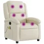 Sillón reclinable de masaje cuero sintético crema de , Sillones - Ref: Foro24-371783, Precio: 212,67 €, Descuento: %