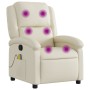 Sillón reclinable de masaje cuero sintético crema de , Sillones - Ref: Foro24-371783, Precio: 215,50 €, Descuento: %