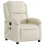Sillón reclinable de masaje cuero sintético crema de , Sillones - Ref: Foro24-371783, Precio: 212,67 €, Descuento: %