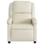 Sillón reclinable de masaje cuero sintético crema de , Sillones - Ref: Foro24-371783, Precio: 212,67 €, Descuento: %