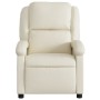 Sillón reclinable de masaje cuero sintético crema de , Sillones - Ref: Foro24-371783, Precio: 215,50 €, Descuento: %