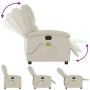 Sillón reclinable de masaje cuero sintético crema de , Sillones - Ref: Foro24-371783, Precio: 215,50 €, Descuento: %
