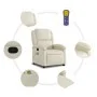 Sillón reclinable de masaje cuero sintético crema de , Sillones - Ref: Foro24-371783, Precio: 212,67 €, Descuento: %