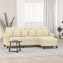 3-seater sofa with cream fabric stool 180 cm by , Sofas - Ref: Foro24-3201091, Price: 310,76 €, Discount: %