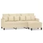 3-seater sofa with cream fabric stool 180 cm by , Sofas - Ref: Foro24-3201091, Price: 310,76 €, Discount: %