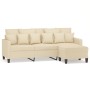 3-Sitzer-Sofa mit cremefarbenem Stoffhocker 180 cm von , Sofas - Ref: Foro24-3201091, Preis: 315,57 €, Rabatt: %