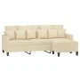 3-Sitzer-Sofa mit cremefarbenem Stoffhocker 180 cm von , Sofas - Ref: Foro24-3201091, Preis: 310,76 €, Rabatt: %