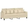 3-seater sofa with cream fabric stool 180 cm by , Sofas - Ref: Foro24-3201091, Price: 310,76 €, Discount: %