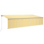 Toldo automático persiana LED sensor de viento amarillo 6x3m by , Awnings - Ref: Foro24-3069493, Price: 723,59 €, Discount: %