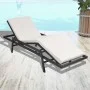 Sun lounger with black synthetic rattan cushion by vidaXL, Loungers - Ref: Foro24-43108, Price: 154,05 €, Discount: %