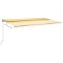 Toldo automático LED sensor de viento amarillo blanco 600x300cm by , Awnings - Ref: Foro24-3069813, Price: 831,80 €, Discount: %