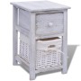Mesita de noche de madera blanca de vidaXL, Mesitas de noche - Ref: Foro24-242866, Precio: 63,78 €, Descuento: %