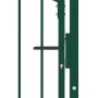 Puerta de valla con picos acero verde 100x150 cm