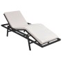 Sonnenliege mit schwarzem synthetischem Rattankissen von vidaXL, Liegen - Ref: Foro24-43108, Preis: 158,74 €, Rabatt: %