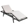 Sun lounger with black synthetic rattan cushion by vidaXL, Loungers - Ref: Foro24-43108, Price: 154,05 €, Discount: %